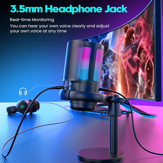 Sakerplus Gaming Microphone for Streaming Podcasts