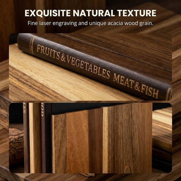 Sakerplus® Acacia Wood Double-Sided Serving Board