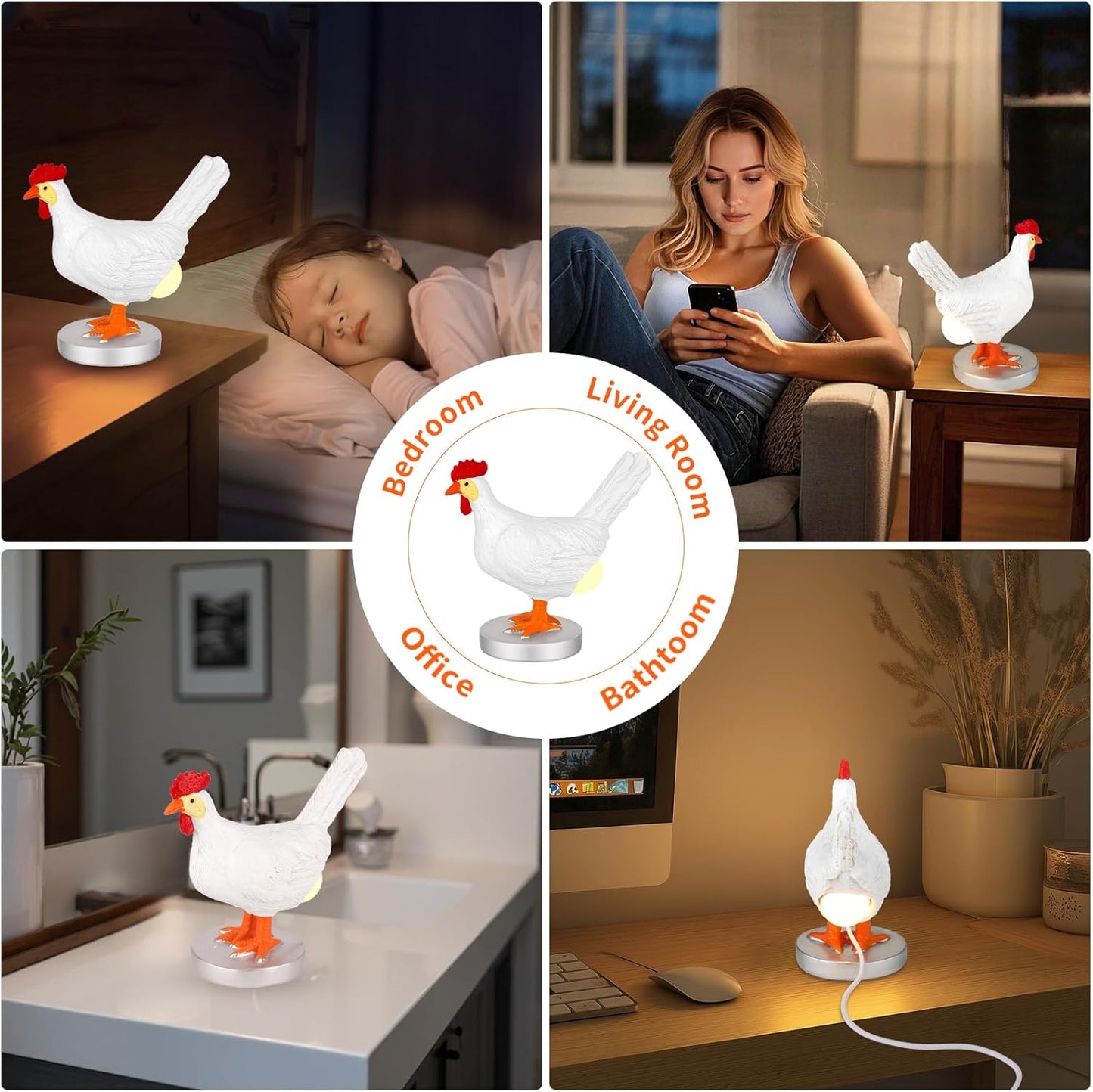 Sakerplus® Chicken Egg Lamp Fun Decor Light