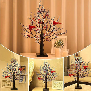 Sakerplus Vintage Glowing Tree With Cardinals Lamp