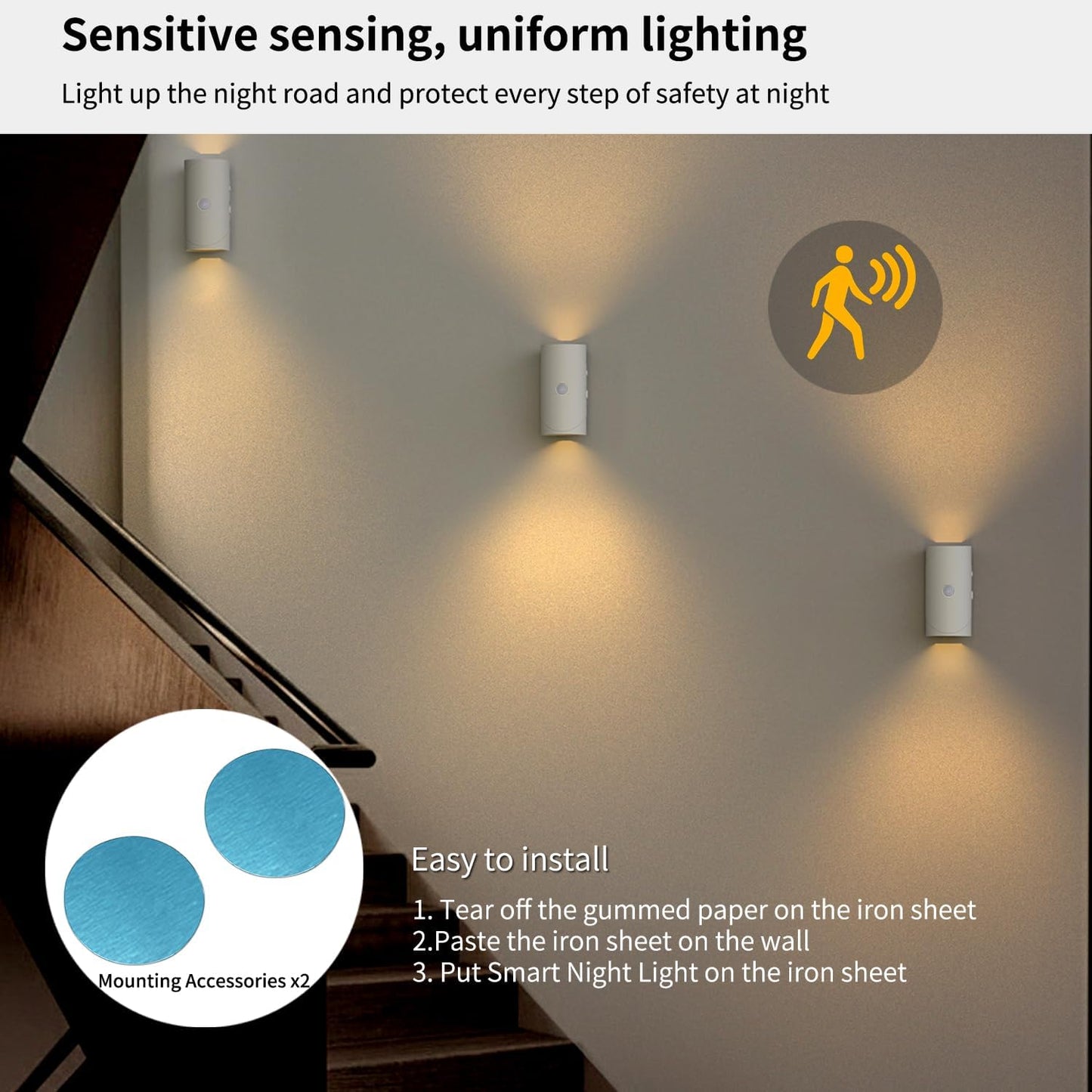 Sakerplus® Magnetic Rechargeable Color-Changing Sconce