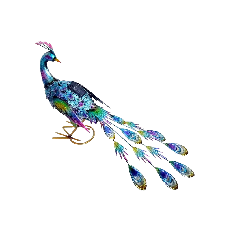 Solar Powered Peacock Garden Statue