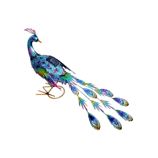 Solar Powered Peacock Garden Statue