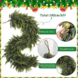 Sakerplus Realistic Juniper Christmas Garland Vine
