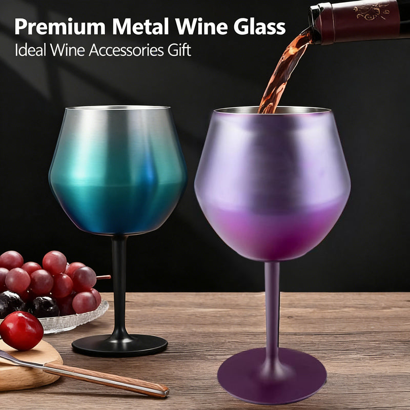 Sakerplus® Stemmed Stainless Steel Wine Glass
