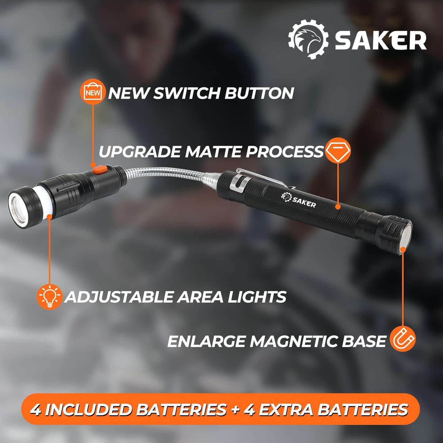 Saker LED Magnetic Pickup Tools