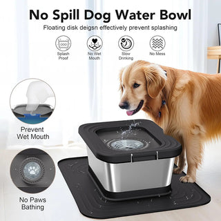 Sakerplus® 10L Stainless Steel No Spill Pet Bowl