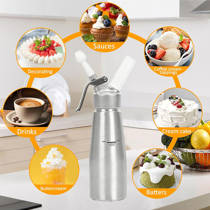 Sakerplus® Whipped Cream Dispenser Aluminum Professional