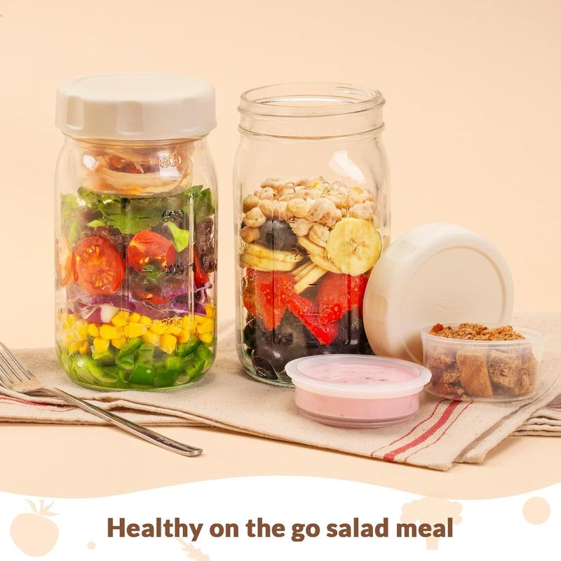Sakerplus® Salad Dressing Container Glass Jars
