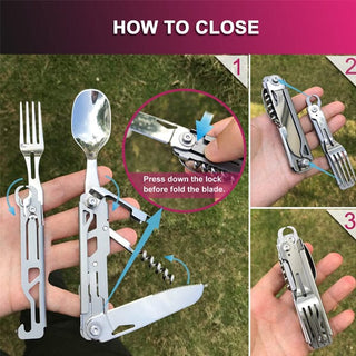 SAKER® 6-in-1 Camping Flatware Set