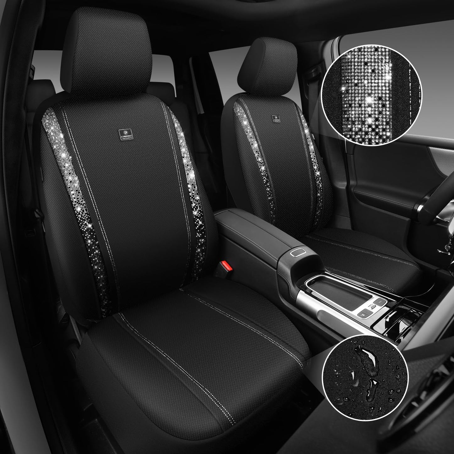 Sakerplus® Luxury Leather Bling Car Seat Covers