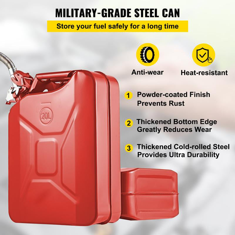 Sakerplus Metal Fuel Can with Spout