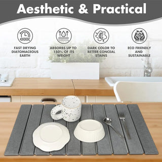 Sakerplus Collapsible Diatomaceous Dish Drying Mat