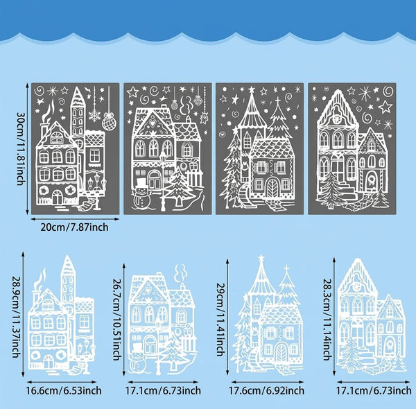 Sakerplus® Christmas Village Window Cling