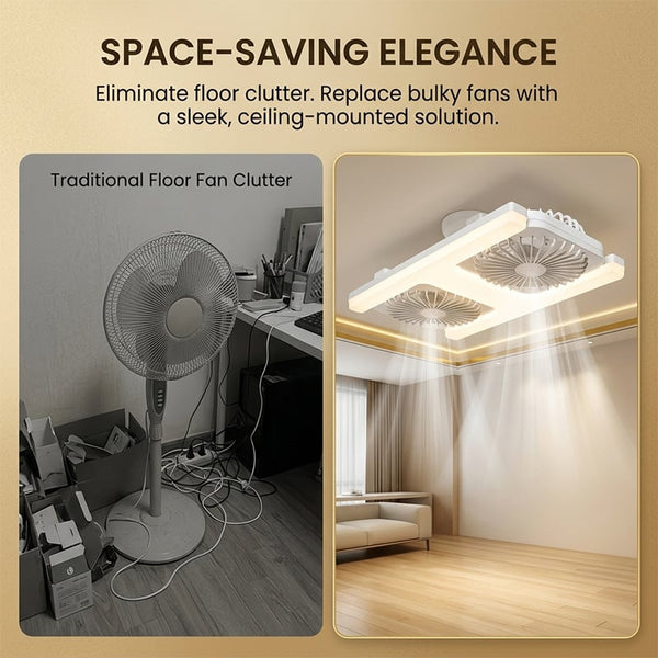 Sakerplus® Adjustable-Angle Dual-Head Ceiling Fan Light