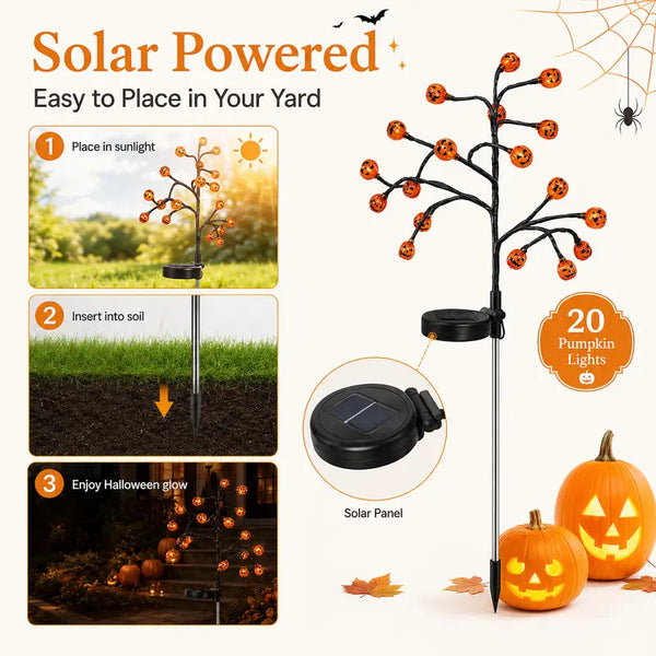 Sakerplus® Solar Pumpkin Stake Lights