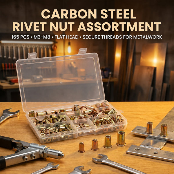 Sakerplus® Carbon Steel Open End Rivet Nut Kit