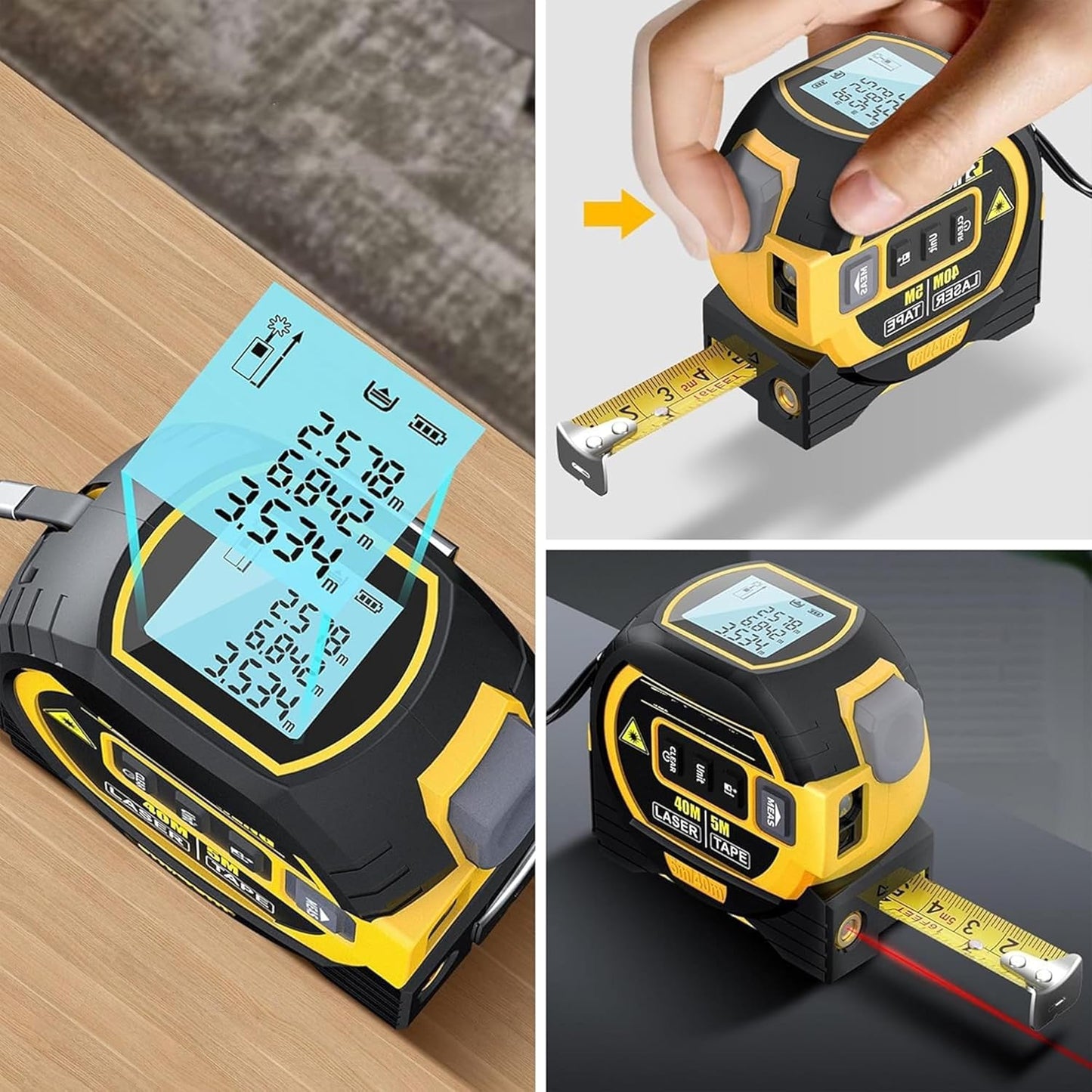 Sakerplus® Portable 3-in-1 Infrared Laser Tape Measuring