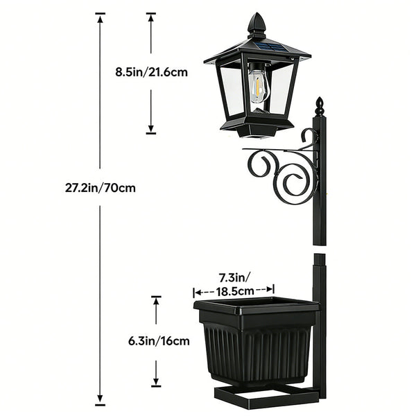 Sakerplus® Solar Planter Lamp Post Light