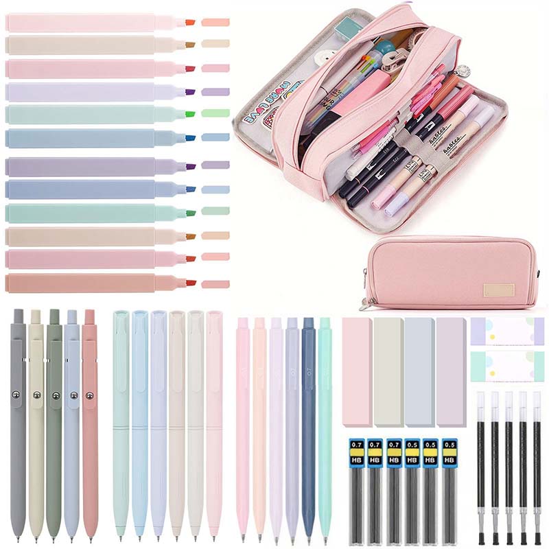 Sakerplus Cute Pink School Supplies Set