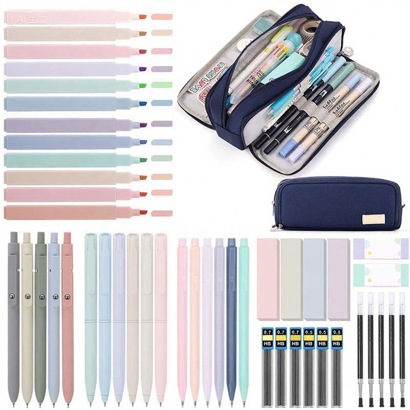 Sakerplus Cute Pink School Supplies Set