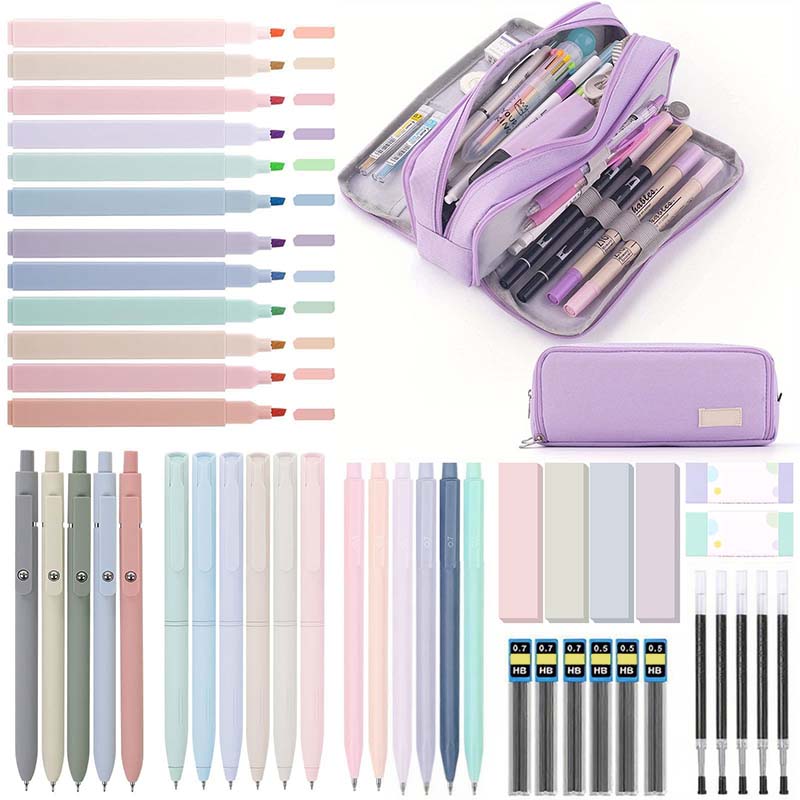 Sakerplus Cute Pink School Supplies Set