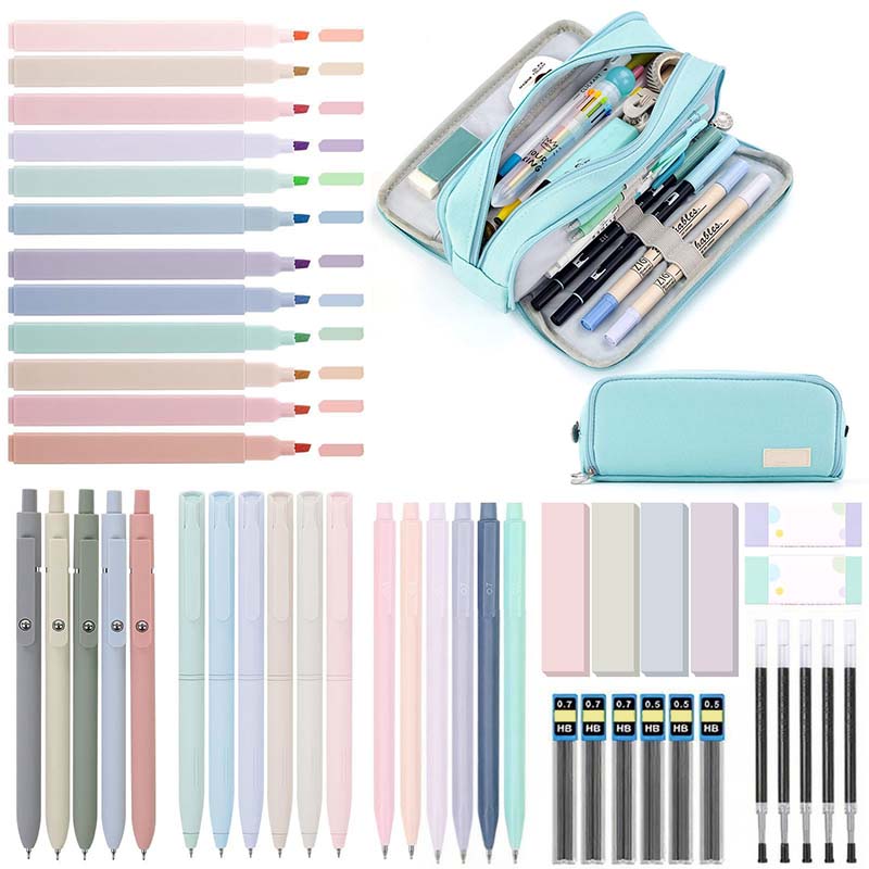 Sakerplus Cute Pink School Supplies Set