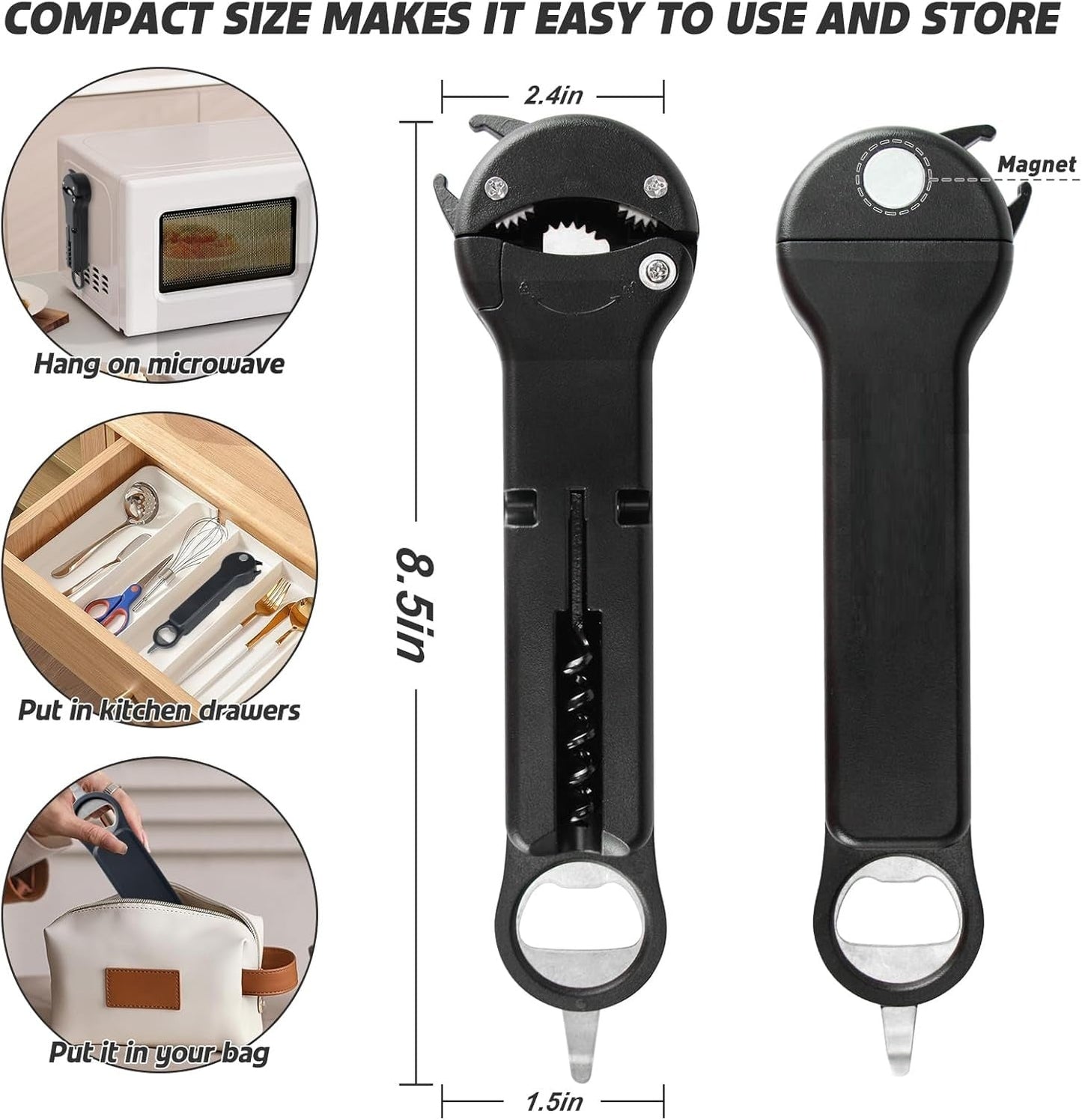 Sakerplus Retractable Magnetic Jar Opener