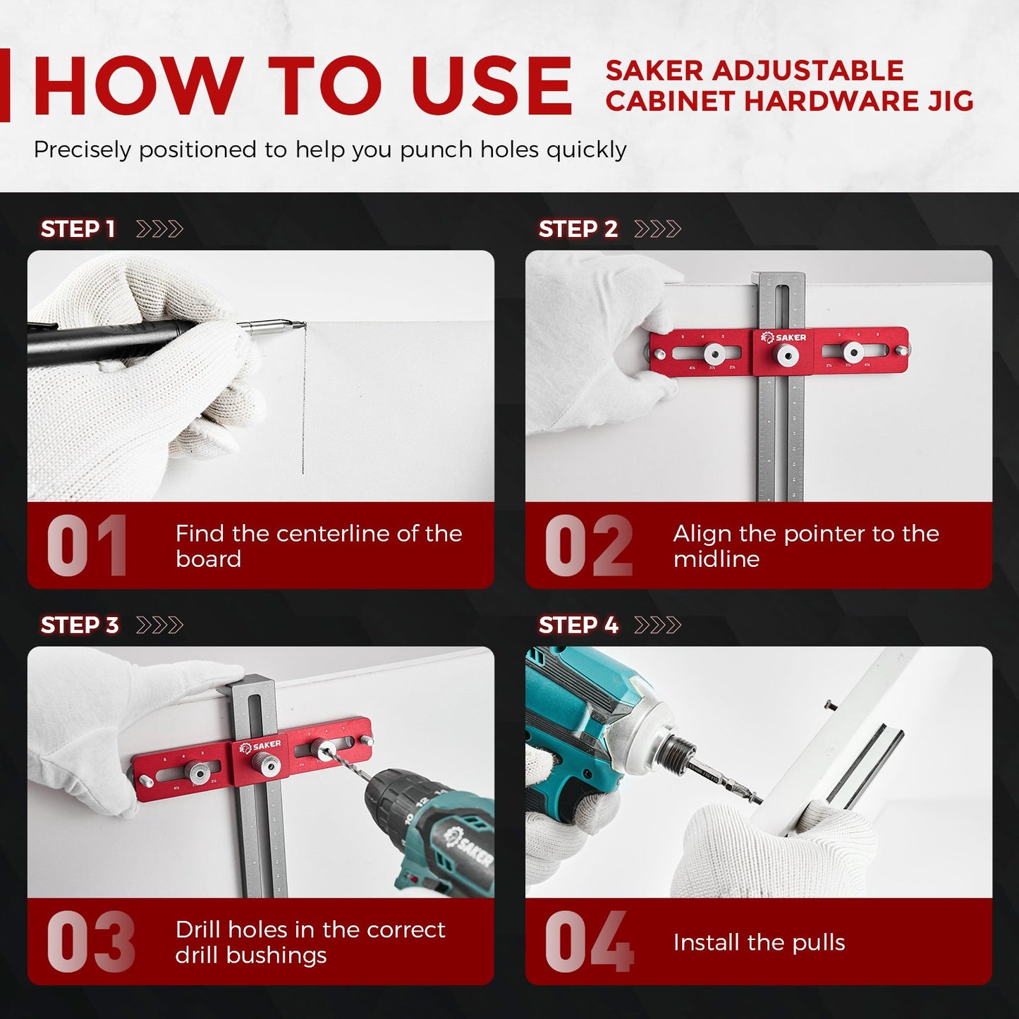 Saker Cabinet Hardware Doweling Jig