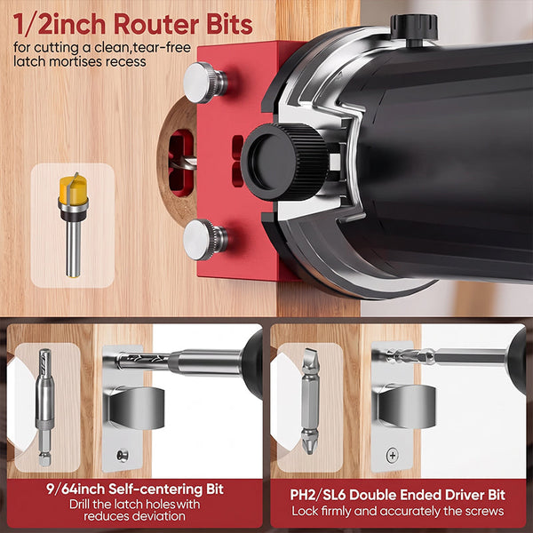 Sakerplus® Precision Door Latch Mortise Template