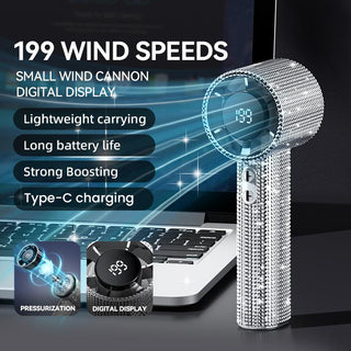 Sakerplus Luxury Rechargeable Handheld Turbo Fan