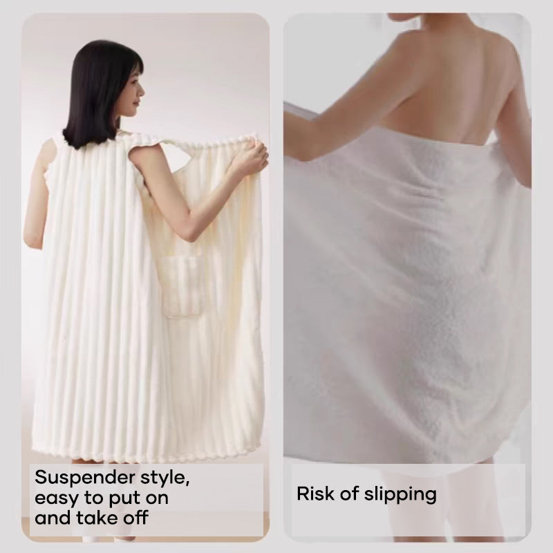 SAKER® Wearable Coral Soft Bath Towel