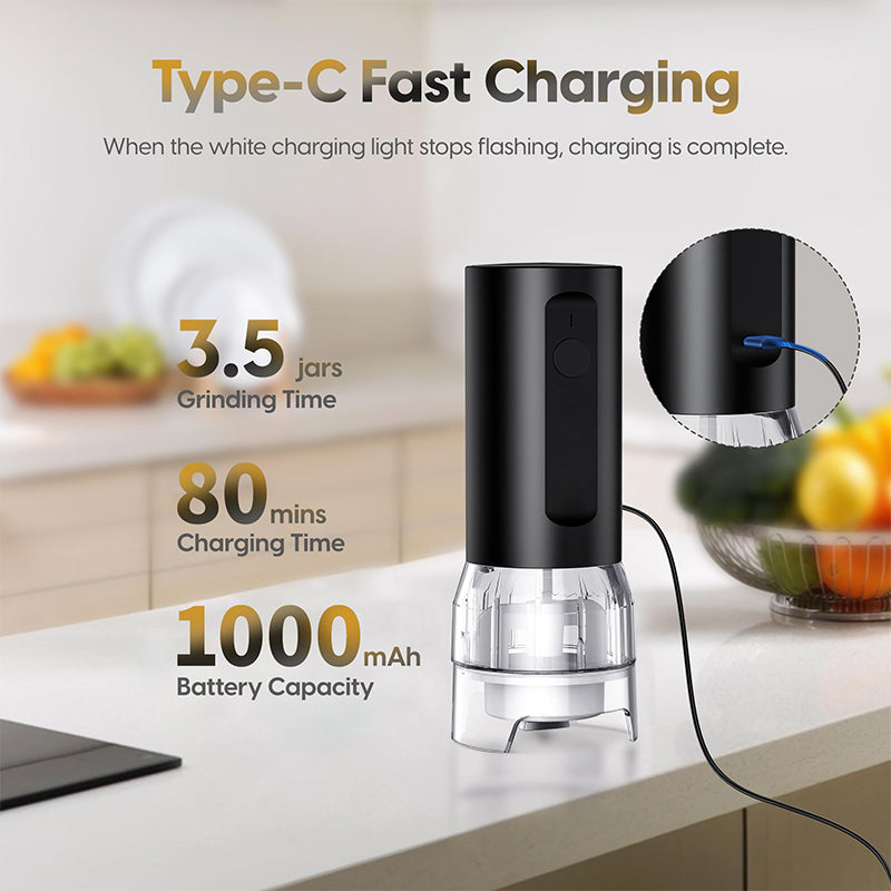 Sakerplus Rechargeable Electric Salt Pepper Grinder Set