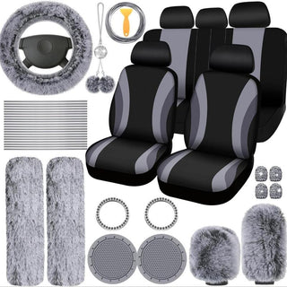 Sakerplus® Fluffy Car Seat Cover Full Set