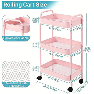 Sakerplus® Three Tier Rolling Storage Cart