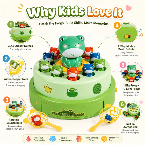 Sakerplus® Kids Frog Bounce And Catch Game