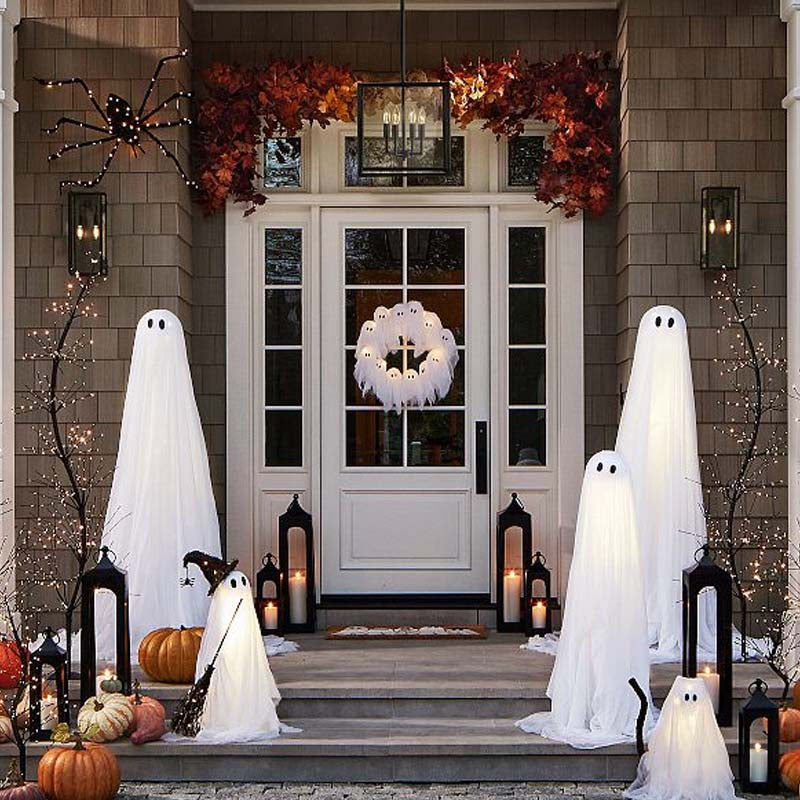 Sakerplus Light-Up Halloween Ghost Wreath
