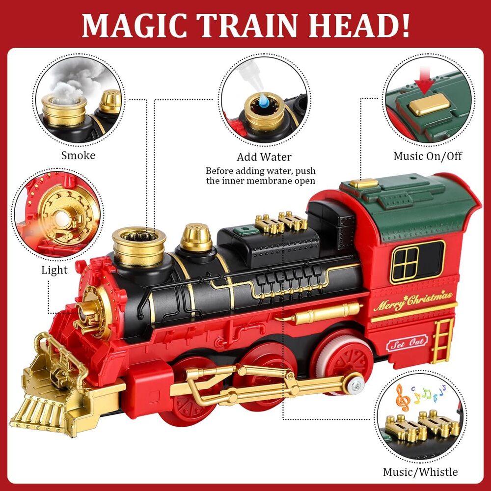 Sakerplus Electric Christmas Train Toy Set