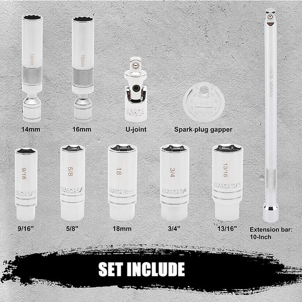 Sakerplus® Magnetic Spark Plug Socket Set
