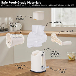 Sakerplus® Effortless Rotary Cheese Grater System