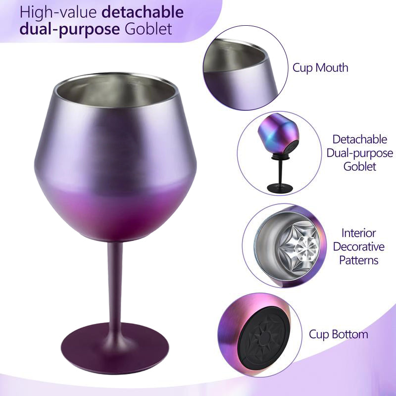 Sakerplus® Stemmed Stainless Steel Wine Glass
