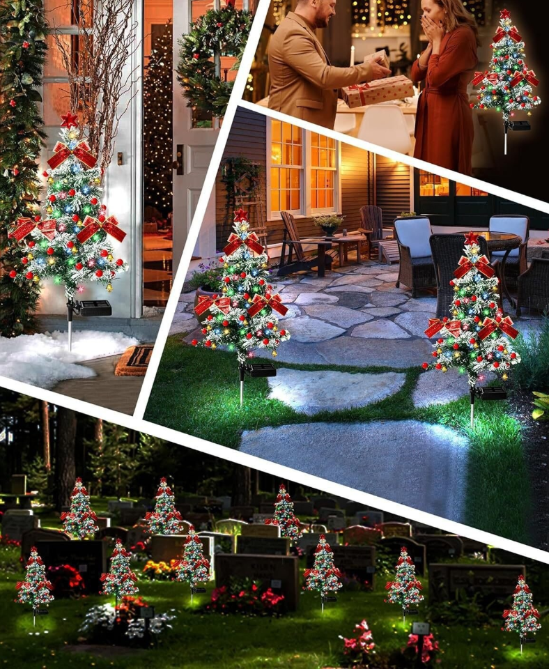 Sakerplus® Solar Christmas Tree Pathway Lights