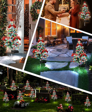 Sakerplus® Solar Christmas Tree Pathway Lights