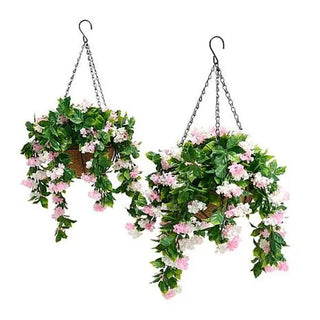 Sakerplus® Faux Crepe Myrtle Hanging Flower Basket 2 Pack