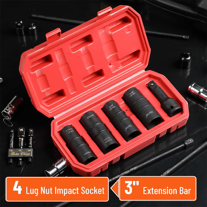 Sakerplus Flip Socket Set for Lug Nuts