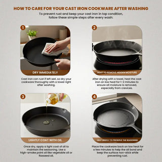 Sakerplus® Pre Seasoned Cast Iron Skillet Set