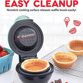 Sakerplus® Mini Waffle Bowl Maker Non-Stick Coating