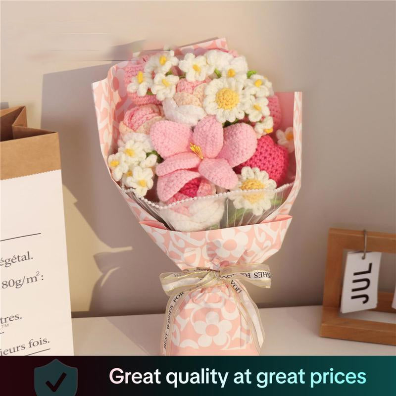 Sakerplus Crochet Flower Gift Bouquet Decoration