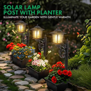 Sakerplus® Solar Lamp Post With Planter Box