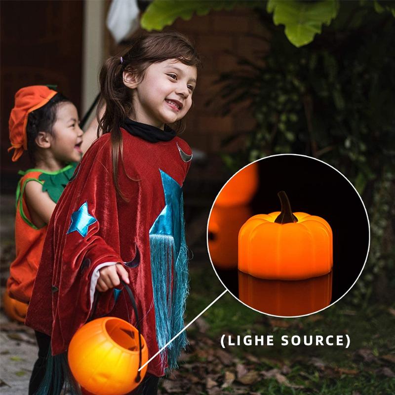 Flickering Small Pumpkin Tea Lights